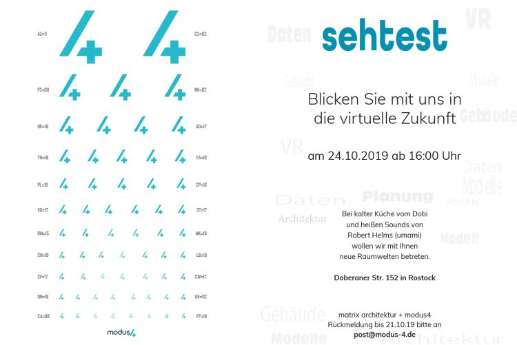 Save the date: 24.10.19 virtueller Sehtest am Doberaner Platz