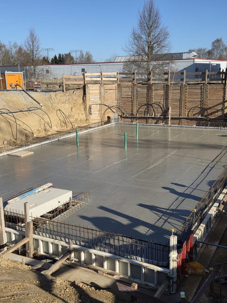 Betonage der Sohlplatte Bauhof Greifswald